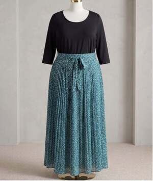 Plus Size 6X 30 by BloomChic Floral Maxi Dress Tie Belt with Pockets